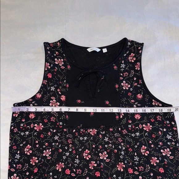Reitmans Skirt and Top Set Black Pink Yellow Floral Skater Skirt Sleeveless Top - Picture 9 of 14